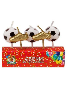 Свечи для торта Миленд "Футбол" 5 шт., пластик уп., европодвес, С-6006