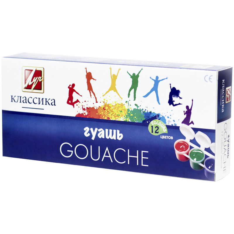 Гуашь 12 цв. Луч 'Классика цвета' по 20 мл., блок-тара, картон. уп, 21С 1376-08