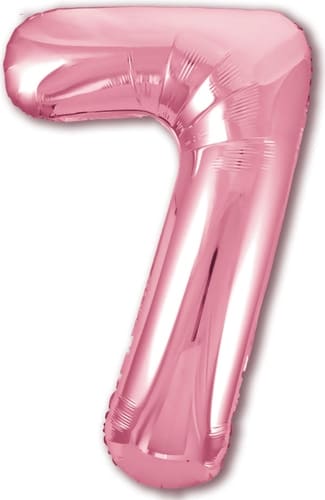 Шар фольга Agura Slim, цифра 7 'Розовая', 40', индивид. уп., европодвес, 755419