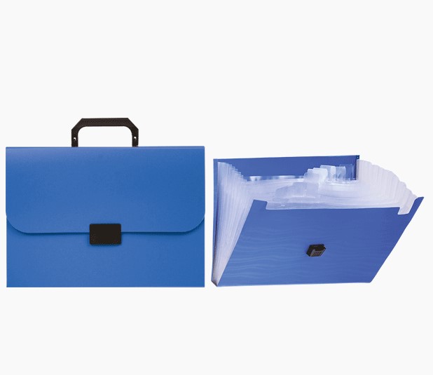 Портфель пластиковый, 'Attomex', на замке, 700 мкм, А4, 6 отделений, синий цвет, 3073703