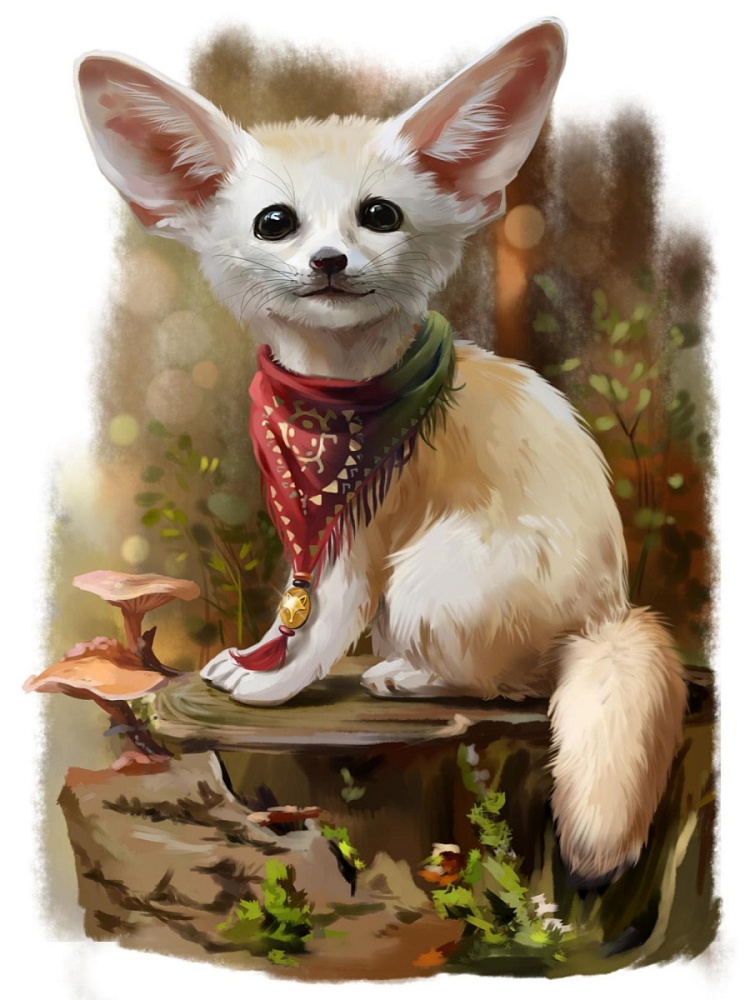 Алмазная мозайка (классич.) 20х30 см, на картоне (20 цв.) 'Лисичка-фенек', НД-0962