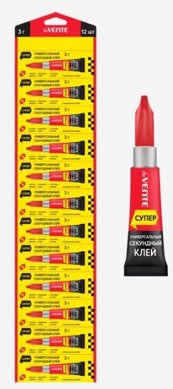 Клей секундный 'deVENTE. Super glue' (супер клей) 3 г, универсальный, прочный, 4180300