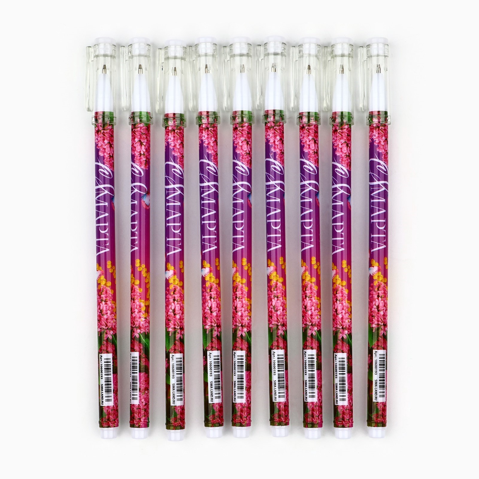 Ручка пластик шариковая, синяя паста 0,5 мм, с 8 марта, 10600193