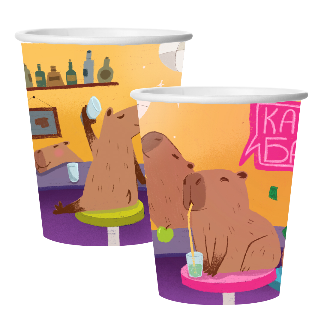 Набор стаканов бумажных 'Капибара', (6 шт;уп), 77476