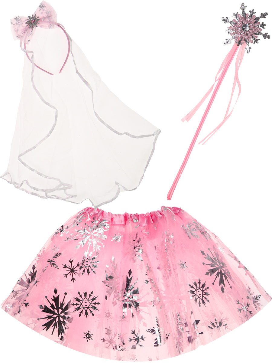 Карнавальный набор 3 в 1 'Сахарная фея' (юбка,палочка, ободок), розовый.КРК-7290