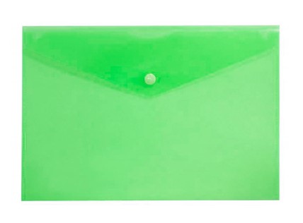 Папка на кнопке А4, 'KWELT' зеленая 0,15 мм прозрачная, KP-000246