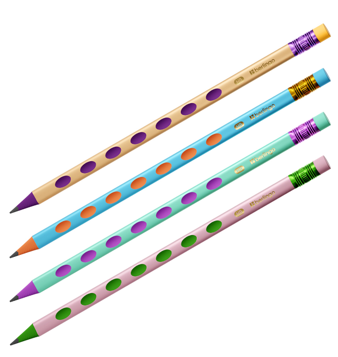 Карандаш ч/г Berlingo Metallic Ergo HB, пластиковый, трехгранный, BP01329