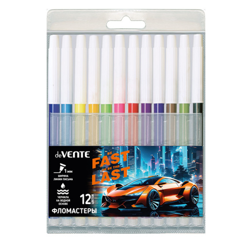 Фломастеры 'deVENTE. Fast Or Last' 12 цветов с невентилируемым колпачком, 5081522