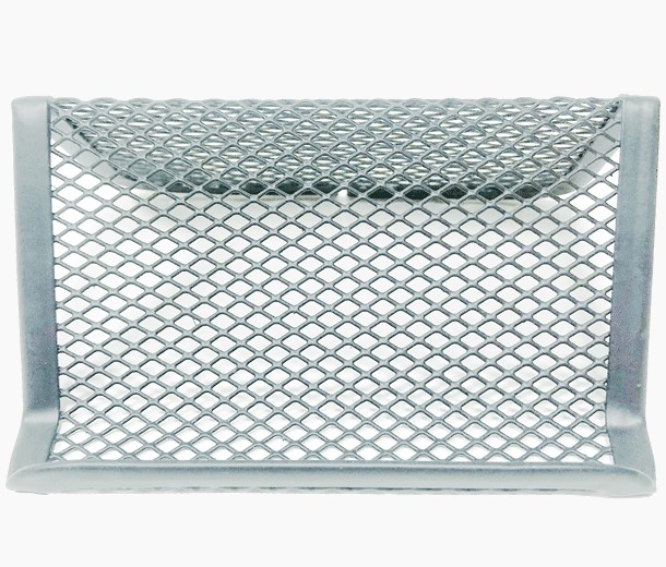 Подставка для визиток 'deVENTE' 10,5x8x4,5 см, сетчатая металлическая, серая, 3042008