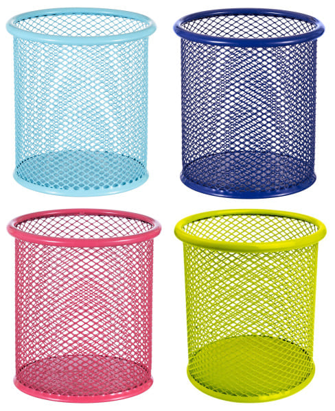 Стакан-подставка для ручек металл. круглый цветной, AR-802;ЦВ