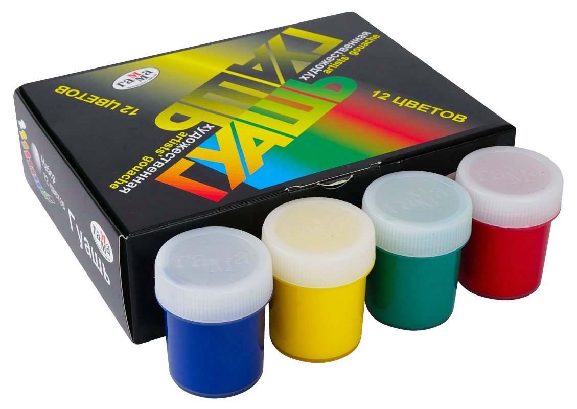 Гуашь художественная Гамма 'Модерн' 12 цв, 40 мл, 221004