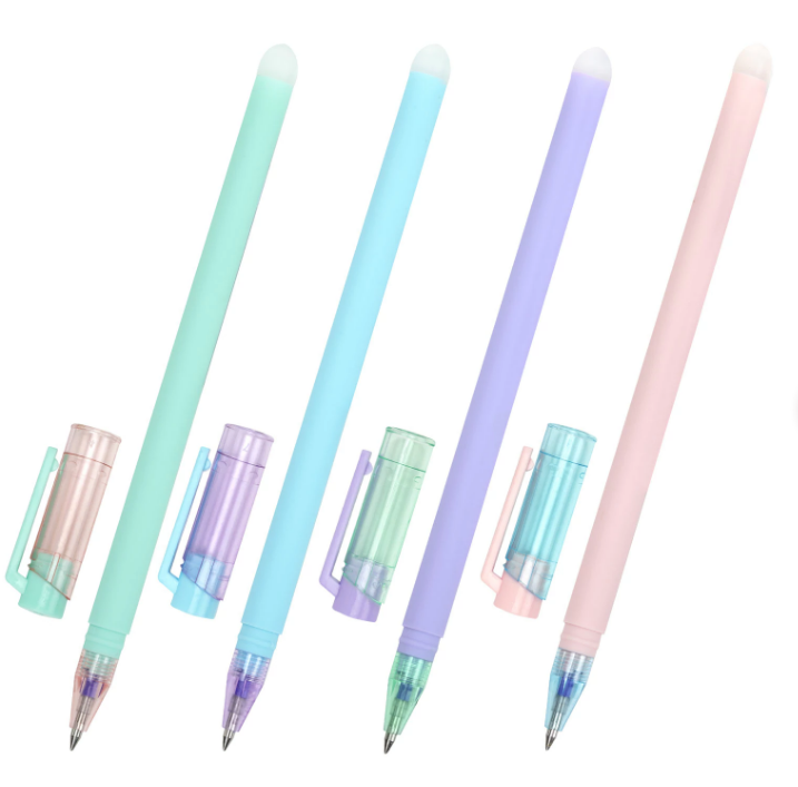 Ручка стираемая гелевая ЮНЛАНДИЯ Лимонад, СИНЯЯ, линия письма 0,35 мм, 143654