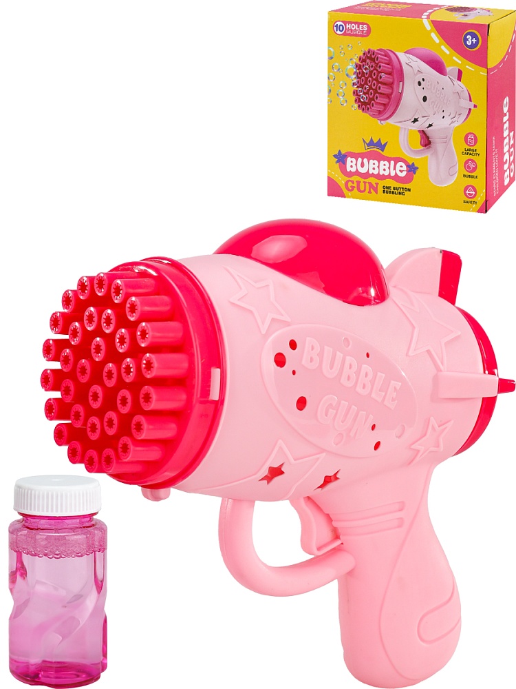 Генератор мыльных пузырей 50 мл, 17х8х16,5 см, розовый, МП-7689