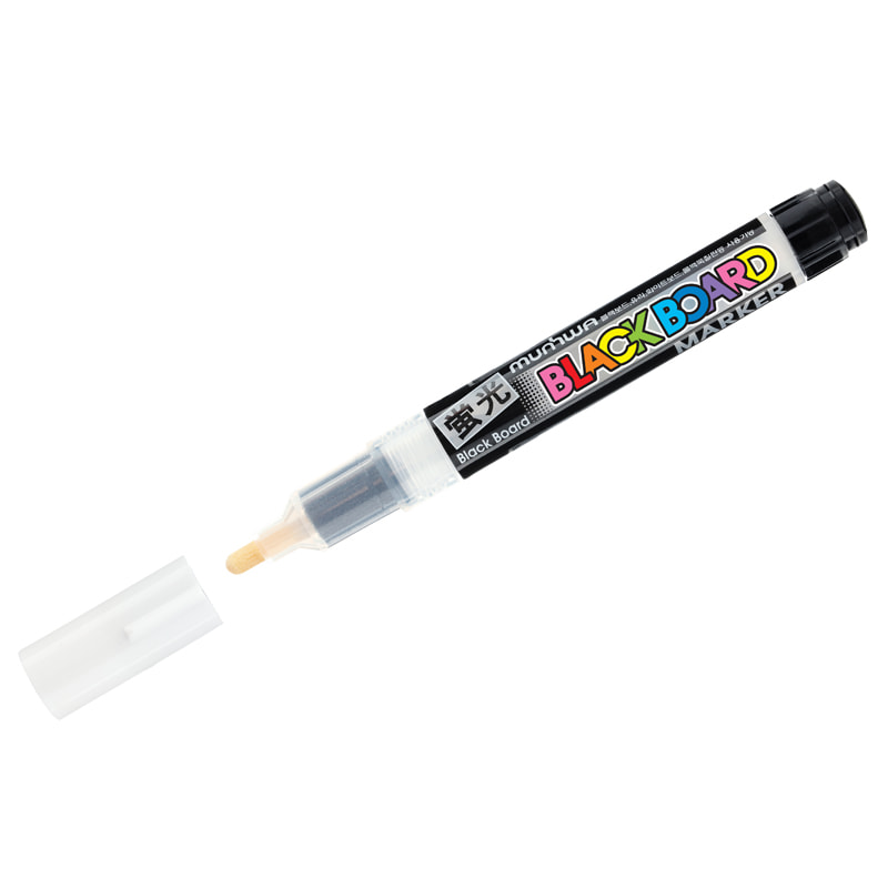 Маркер меловой MunHwa 'Black Board Marker' белый, 3 мм., водная основа, 1 шт;уп, BM-05