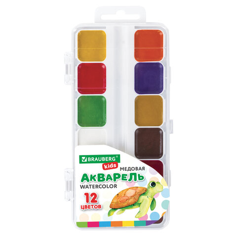 Акварель медовая, 12 цветов, 'BRAUBERG KIDS', 192282