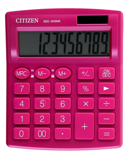 Калькулятор настольный Citizen SDC-810NR-PK, 10 разрядов, двойное питание, SDC-810NR-PK