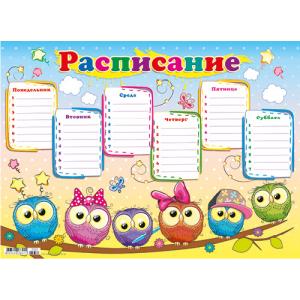 Расписание уроков А4 ПолиПринт (разные вид.)