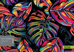 Папка-конверт на кнопке Berlingo "Neon Paradise" A4 , 180 мкм , с рисунком, EFb_A4081