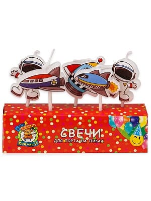 Свечи для торта Миленд 'Полёт в космос' 5 шт., пластик уп., европодвес, С-6247