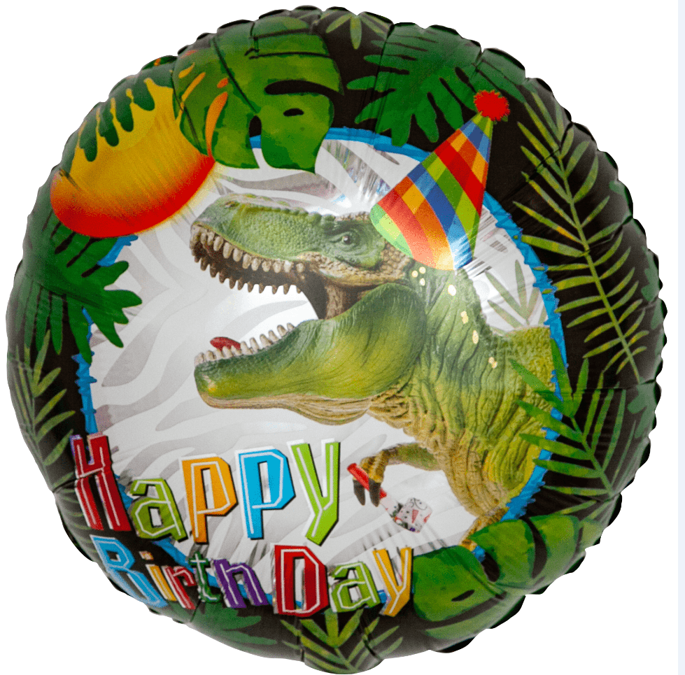 Шар фольга 18' Agura 'Круг','С днём рождения, динозавр!' 114573