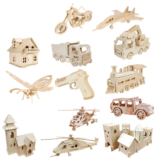 Сборная модель из дерева, АССОРТИ, 15 видов, РК