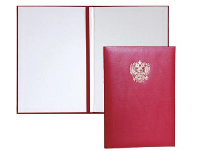 Папка адресная 'deVENTE' A4, бумвинил красная, с нанесением 'Герб РФ', 3078507