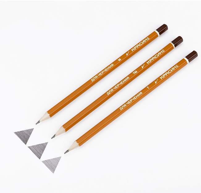 Набор карандашей ч/г Красин, Для черчения, 8шт., Н (Т)-2, В (М)-2, шестигран., заточен., КР-160800 