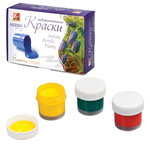 Акриловые краски 6 цв. Луч по 15 мл., картон. уп., 22С 1408-08