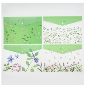 Папка на кнопке пласт. А4 FLORA арт.JL-D0053