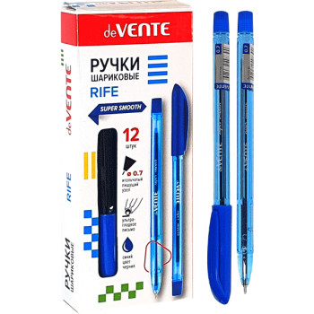 Ручка шариковая 'deVENTE. Rife' d=0,7 мм, чернила на масл. основе, игольчатый мех., синяя, 5070338