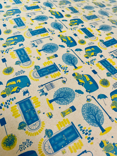 Бумага крафт 100 х70 см , 'Город' , (1 лист) , 5074