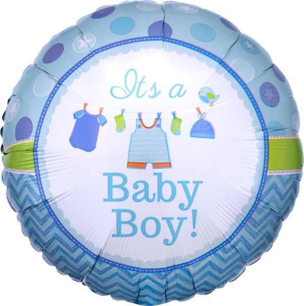 Шар фольга Falali (18'';46 см) Круг, С Рождением Малыша!, Голубой, 1 шт. 180589