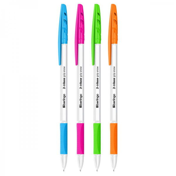 Ручка шариковая 'Berlingo.Tribase grip snow', синяя , 0,7 мм , игольчатый стержень, СВp_70965