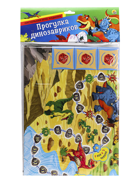 Настольная игра МАКСИ-ИГРЫ. ПРОГУЛКА ДИНОЗАВРИКОВ (Арт. ИН-7322)