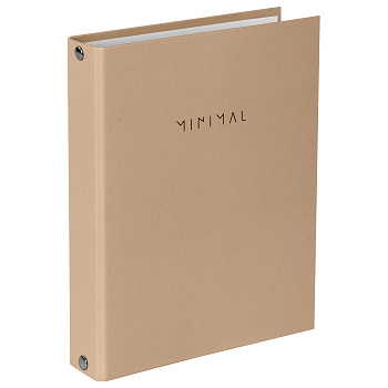 Тетрадь на кольцах А5 175х215 мм, 120 л., твердый картон, Minimal beige