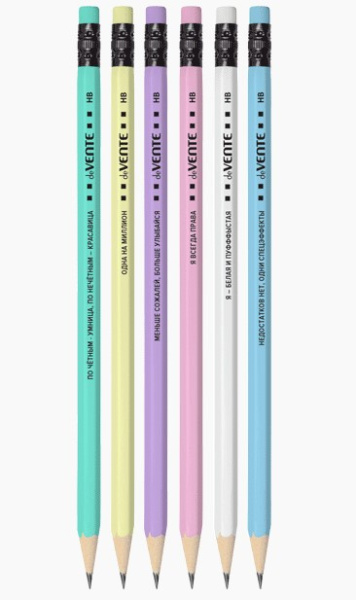 Карандаш чернографитный 'deVENTE. Lady Perfection' 06 шт (HB) диаметр грифеля 2 мм, 5030100