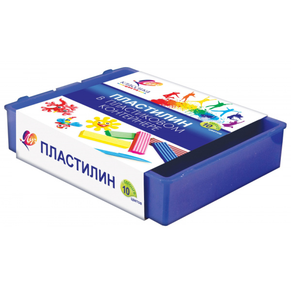Пластилин 'Луч Классика', 10 цветов, 200 гр, в пластиковом боксе, 20 С 1345-08