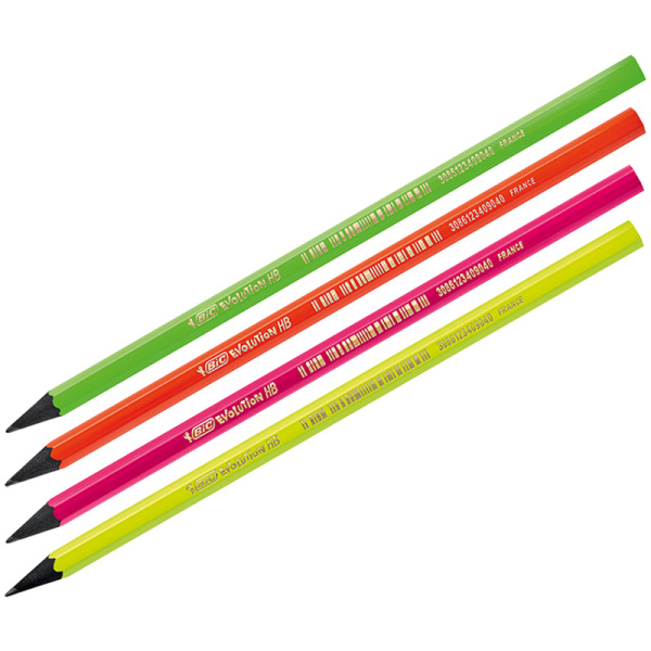 Карандаш чернографитный Bic 'Evolution Fluo' HB, заточен, пластик. 940757